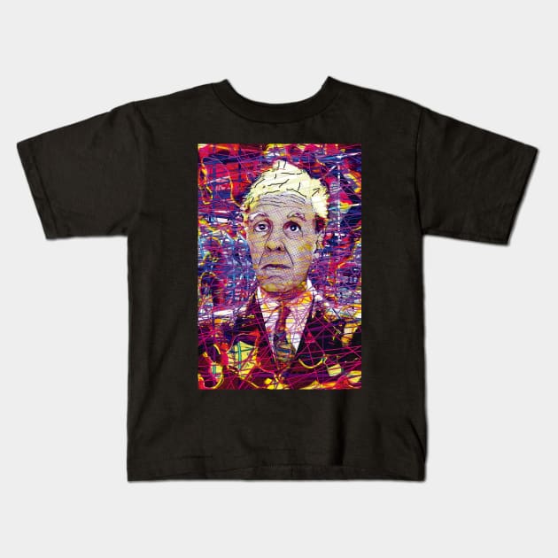 Jorge Luis Borges VI Kids T-Shirt by Exile Kings 